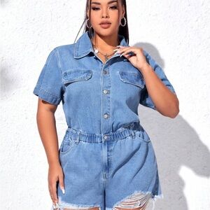 Plus Size Short Sleeve Romper